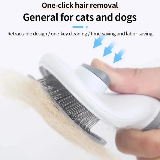 Self‑Cleaning Pet Hair Brush – Removes Loose Fur in Seconds