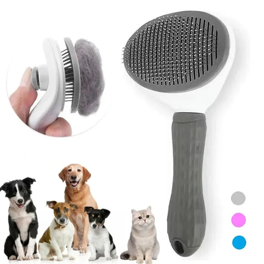 Self‑Cleaning Pet Hair Brush – Removes Loose Fur in Seconds